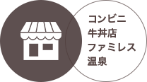 コンビニ・牛丼店・ファミレス・温泉
